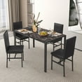 thumbnail image 1 of Syngar 5 Piece Modern Faux Marble Dining Table Set, Coffee, 1 of 12