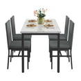 thumbnail image 1 of SYNGAR 5 Piece Dining Table Set, Kitchen Dining Table and Chairs Set for 4, Modern Marble Table and 4 Velvet Fabric Upholstered Chairs, Home Dining Set for Small Space, Breakfast Nook, D9296, 1 of 12