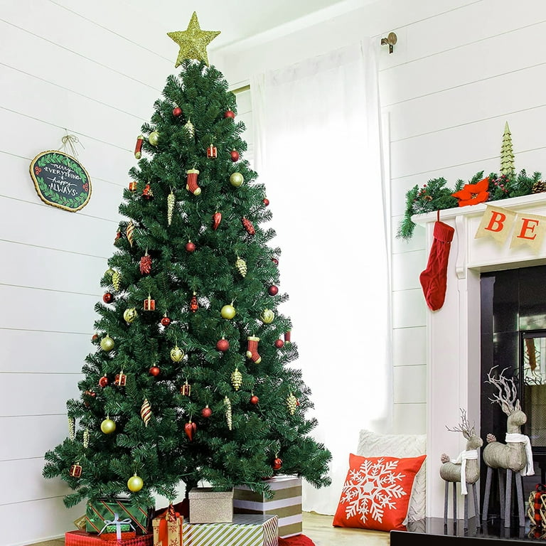 SYNGAR 7.5FT Christmas Tree, Artificial Hinged Xmas Tree