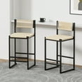 thumbnail image 1 of SYNGAR Bar Stools with Back Sets of 2, Woven Bar Chair with Metal Legs, Counter Height Bar Stools, Bar Chairs for Kitchen Bars Restaurants, Tufted Barstools Set, Creamy White, 1 of 14