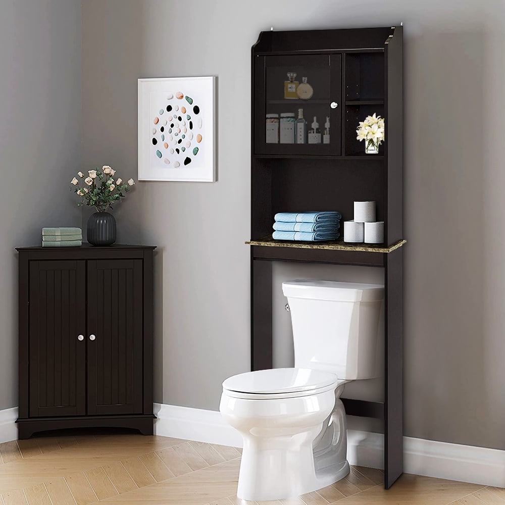 SYNGAR Bathroom Above Toilet Espresso MDF Storage