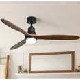 thumbnail image 1 of SYNGAR Ceiling Fans with Lights, 60in Indoor Ceiling Fan with Reversible Motor and Remote, Carved Wood Fan Blade, Brown, LJ2602, 1 of 7
