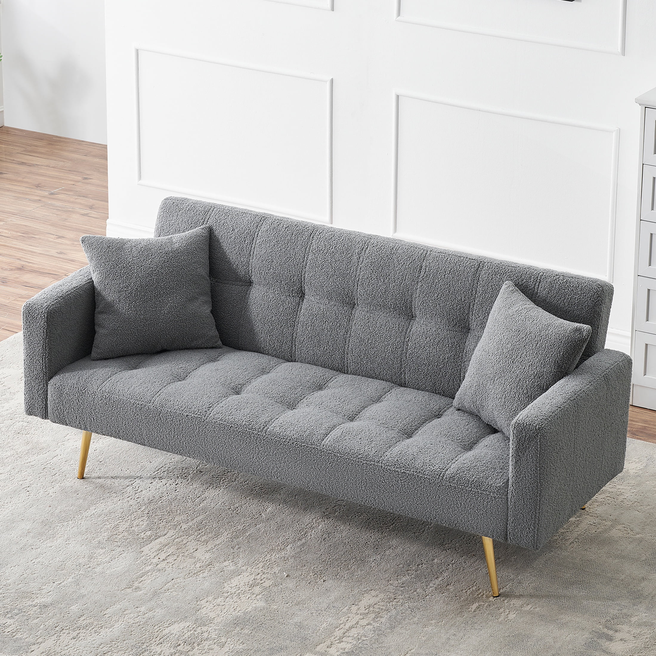 SYNGAR Convertible Sleeper Sofa Bed with 2 Pillows, Panama | Ubuy