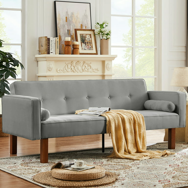 Linen Upholstered Convertible Sofa Bed