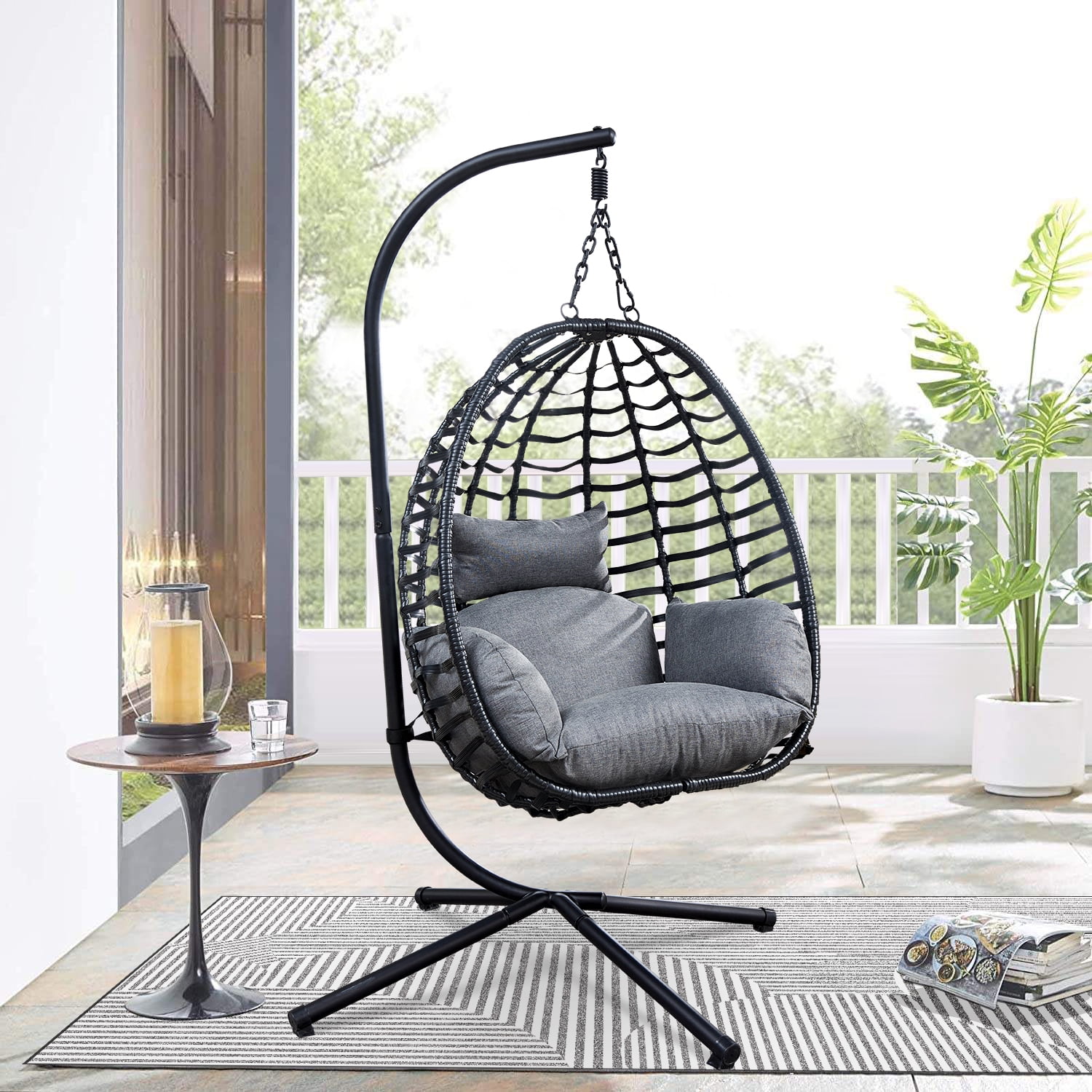 Patio Non-Slip Washable Cushion Hanging Swing Egg Chair Soft (Only Cushion)