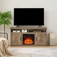 thumbnail image 1 of SYNGAR Electric Fireplace TV Stands for 65" TV, Modern Entertainment Center With Fireplace for Living Room, Farmhouse Wood TV Stand with Storage Shelves and Cabinet, Media Console, Gray, 1 of 10