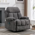 thumbnail image 1 of SYNGAR Oversized Recliner Chair, 360° Swivel Rocker Reclining Chair with Massage and Heat Function, USB, Cup Holders and Side Pockets, Living Room Single Sofa Seat Nursery Lounge Chair, Light Brown, 1 of 8
