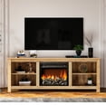 thumbnail image 1 of SYNGAR Fireplace TV Cabinet, Retro Farmhouse TV Stand for TVs up to 58 inches, TV Media Console Cabinet with Storage, Entertainment Center Table for Living Room, Bedroom, Oak, D6922, 1 of 10