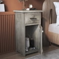 thumbnail image 1 of SYNGAR Gray Nightstand for Bedroom, Farmhouse Side Tables End Table with Drawers and Storage Cabinet For Bed Side Sofa Side, LJ1714, 1 of 9