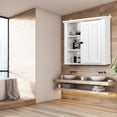 thumbnail image 1 of SYNGAR Hanging Storage Cabinet, Bathroom Wall Mounted Storage Cupboard with Single Door and Shelves, Space Saving Storage Organizer, Modern Storage Cabinet for Bathroom Washroom, White, D1746, 1 of 8