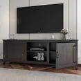 thumbnail image 1 of SYNGAR Industrial TV Stand for TV up to 70 inches, Wood TV Console Table Stand with 2 Doors Cabinets and Open Compartments, Home Living Room Entertainment Center, Black, 70"L x 15"W x 25"H, 1 of 12