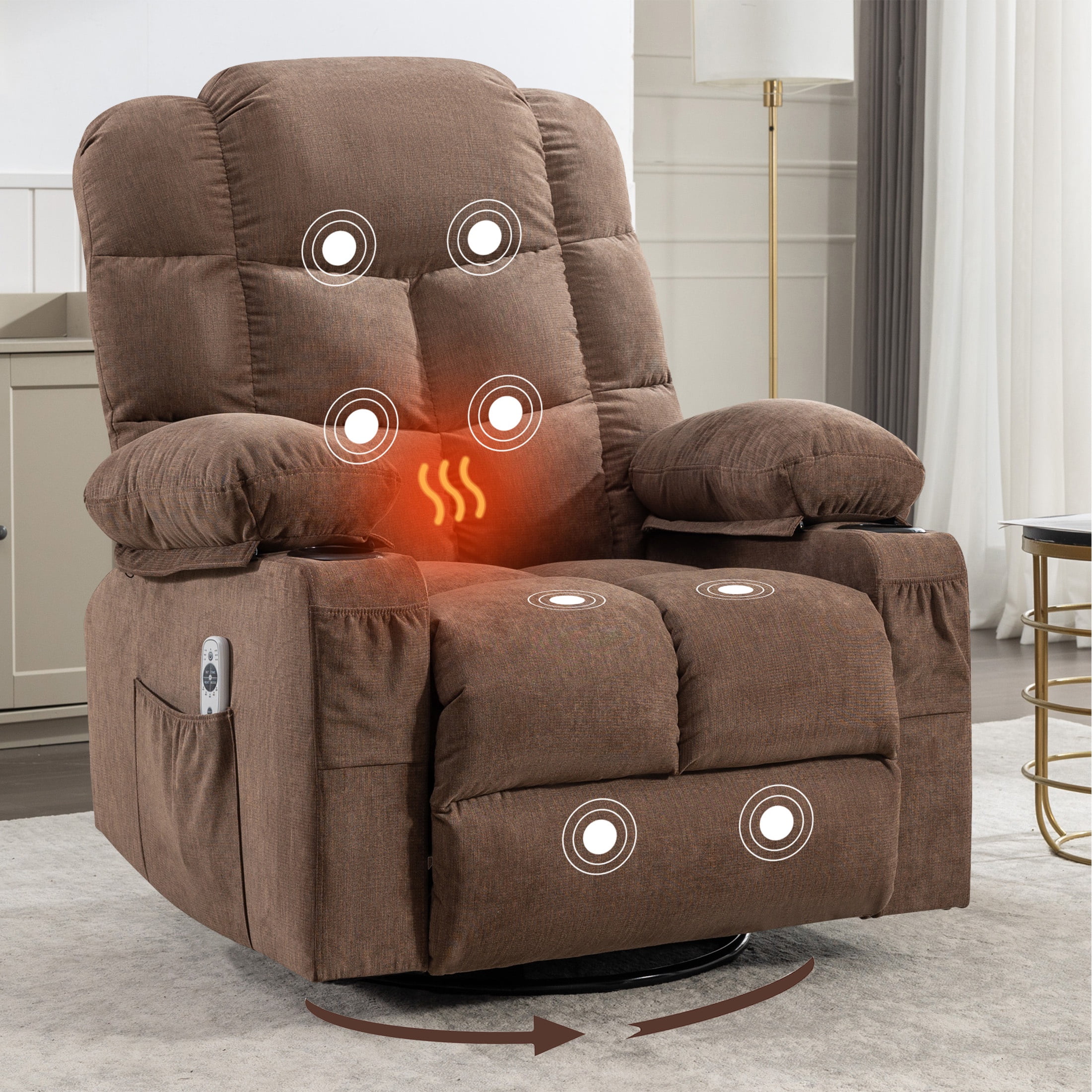 BonzyHome Recliners Recliner Chair Breathable Fabric Reclining Chair Manual Sofa for Living Room Gray Walmart