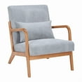 thumbnail image 1 of SYNGAR Mid-Century Modern Accent Chair, Arm Chair Living Room Upholstered Chairs with Pillow, Reading Chair with Solid Wood Frame & Living Room Bedroom Balcony, Light Grey, 1 of 11