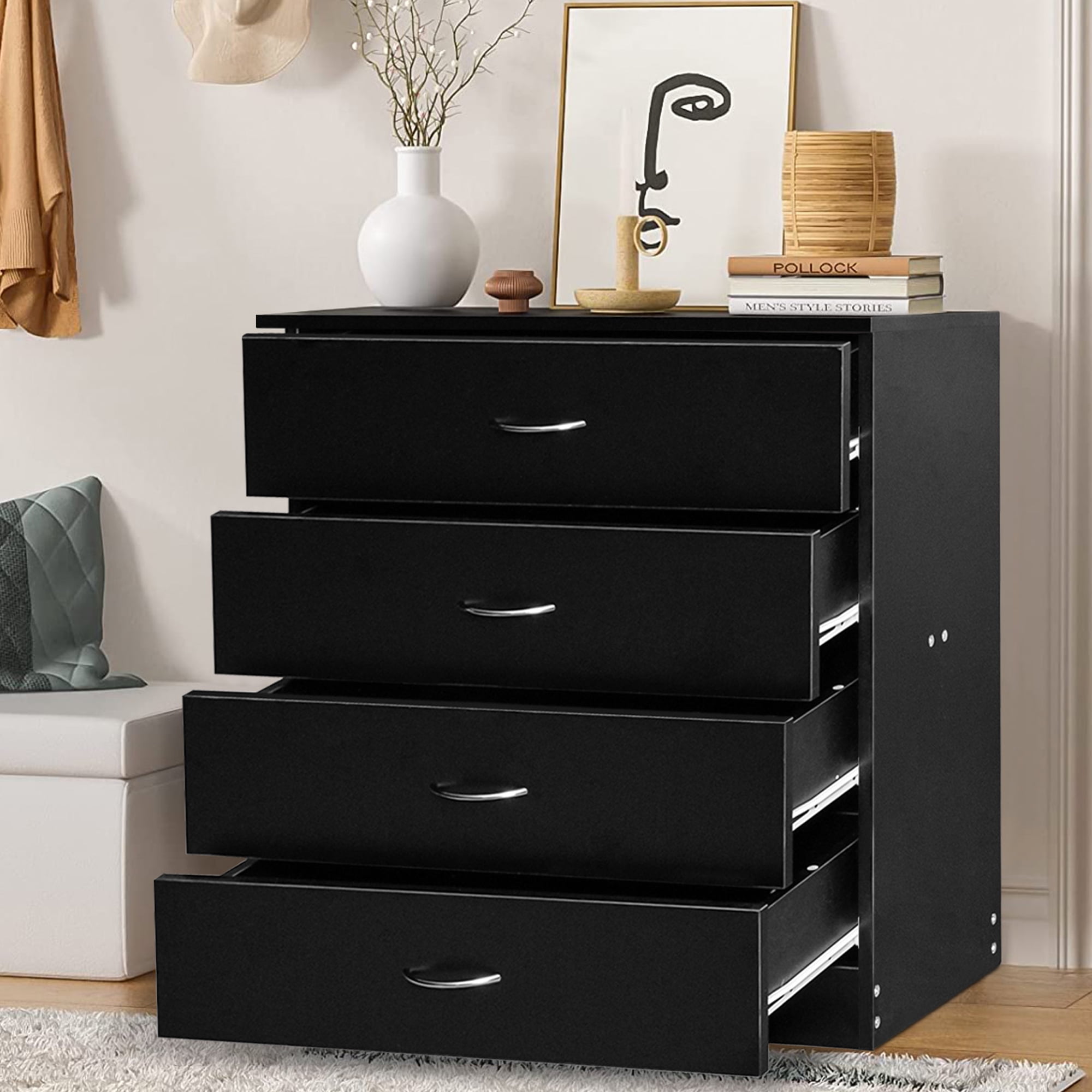 SYNGAR 4 Drawer Dresser, Storage Organizer Unit for Bedroom