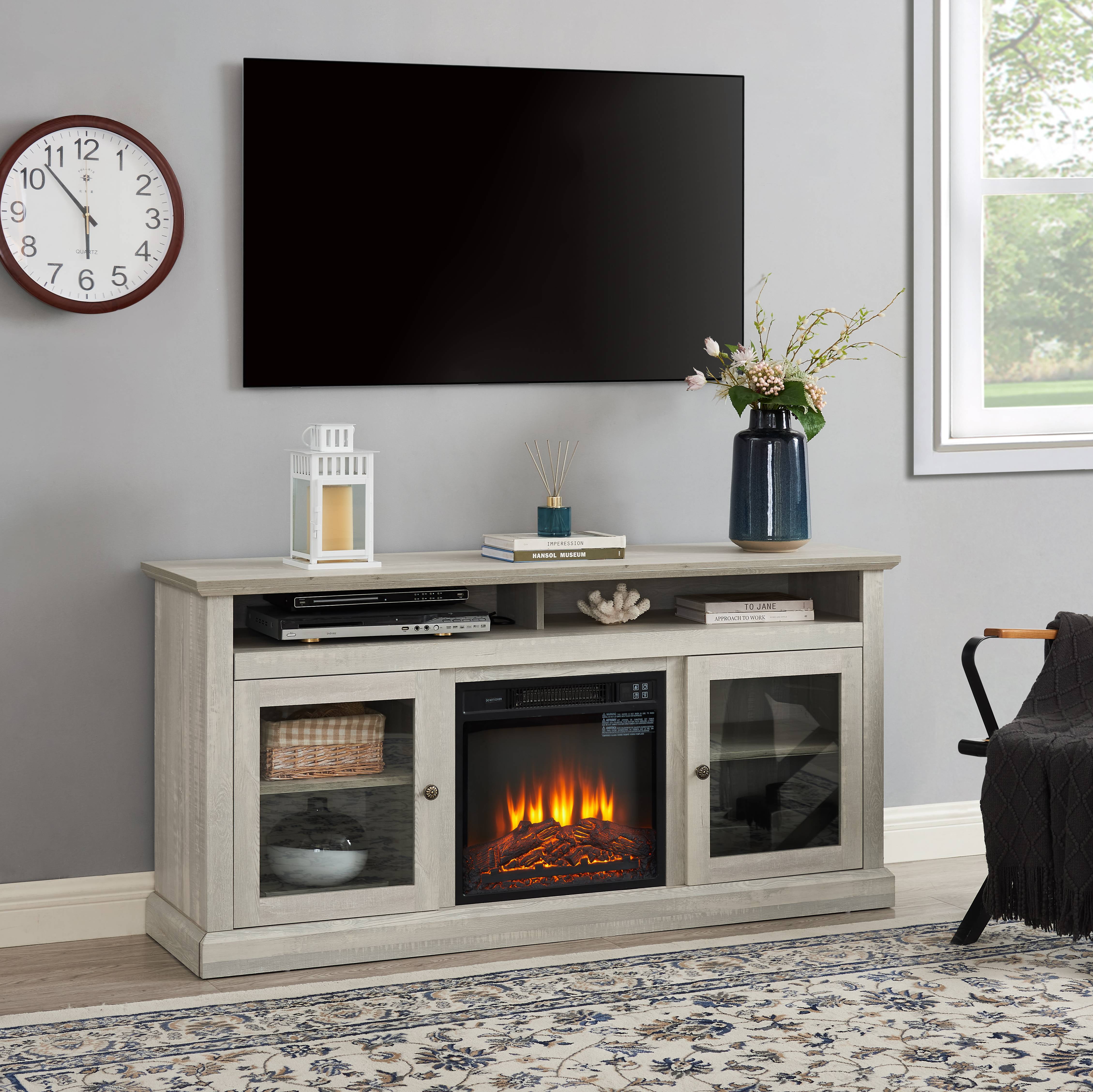 SYNGAR Modern TV Stand, Fireplace TV for TVs up to 65" with 2