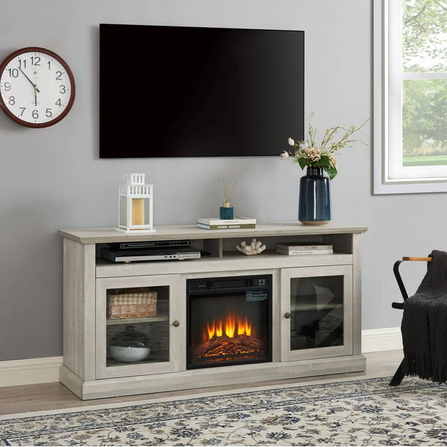 SYNGAR Modern TV Stand, Fireplace TV Cabinet for TVs up to 65" with 2 ...