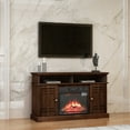 SYNGAR Modern TV Stand with Fireplace, Retro Farmhouse Fireplace TV ...