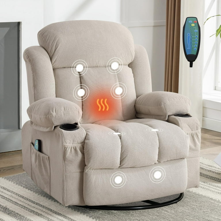 SYNGAR Power Lift Recliner Chair with Heat Vibration Massage USB Port Cup Holders Blue Walmart