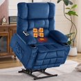 thumbnail image 1 of SYNGAR Power Lift Chair Recliner for Elderly with Heat and Massage, Lay Flat Sleeping Recliner with Cup Holder & USB, Dual Motor Infinite Position Lift Chair for Living Room, Blue, 1 of 11
