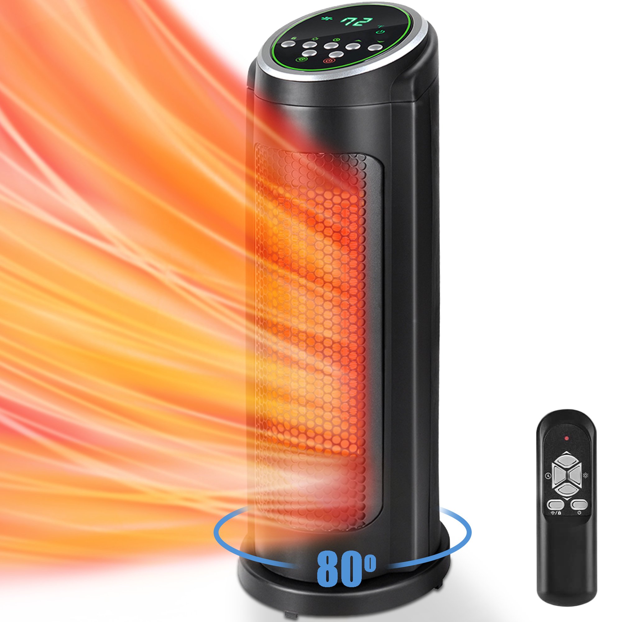 SYNGAR Space Heater for Indoor Use, Fast Heating, Electric u0026 Portable Tower  Heater with Thermostat, 1500W Room Heater with 2 Modes, 12H Timer, LED  Display, Safe for Office Use, Black - Walmart.com