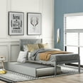 thumbnail image 1 of ENYOPRO Twin Bed with Trundle, Wood Twin Platform Bed with Headboard and Footboard, Captains Bed for Bedroom Small Living Space, Daybed with Trundle for Boys Girls, No Box Spring Needed - Gray, K4057, 1 of 9