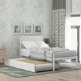 thumbnail image 1 of SYNGAR Twin Bed with Trundle, Wood Twin Platform Bed with Headboard, Captains Bed for Bedroom Small Living Space, Daybed with Trundle for Boys Girls, No Box Spring Needed - White, K4069, 1 of 9