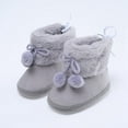 thumbnail image 1 of SYNPOS 0-18M Baby Girls Boys Cute Flat Shoes with Pom Pom Winter Warm Snow Boots, 1 of 4