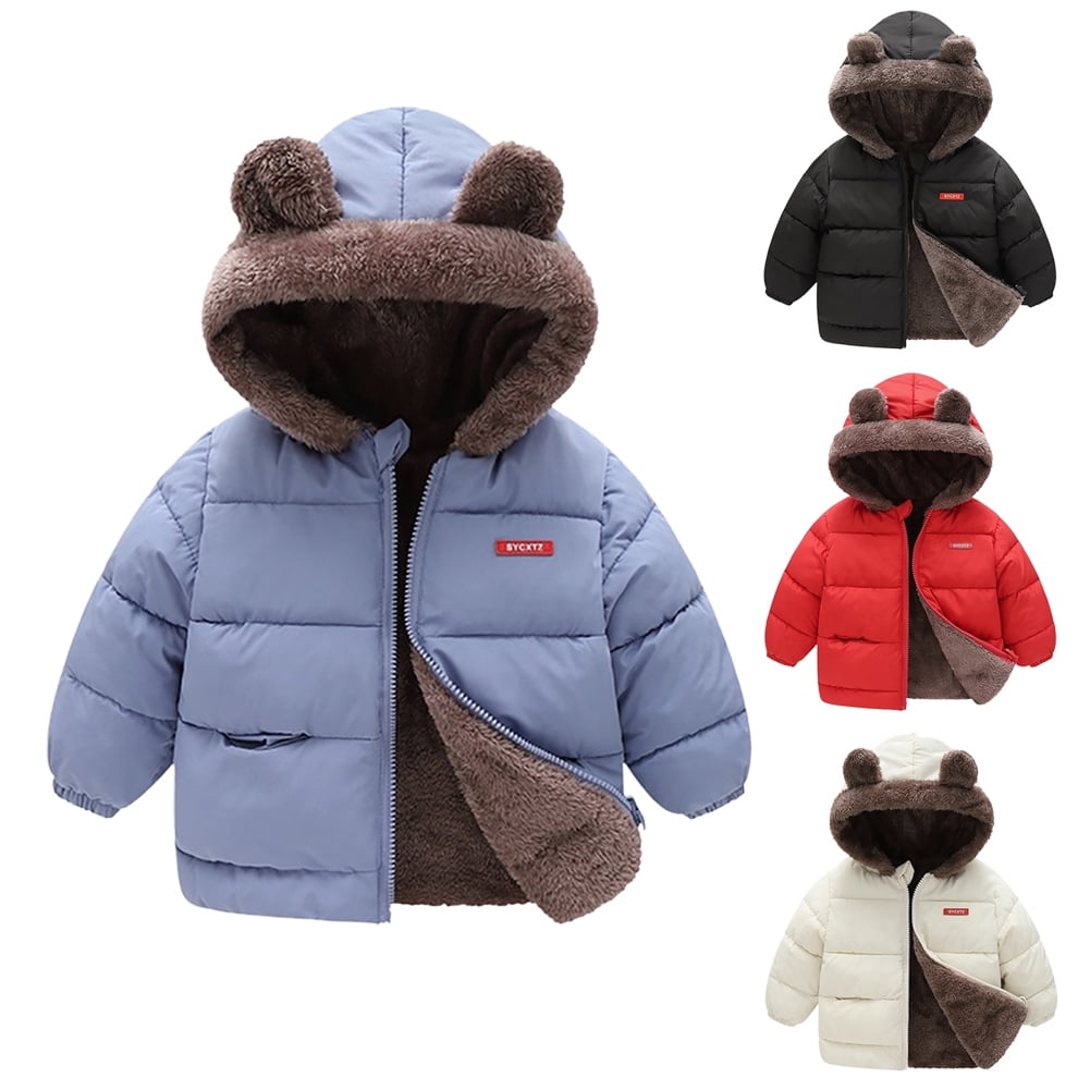 SYNPOS 16T Toddler Fleece Jacket, Warm Cotton Baby Winter Coats, Kids