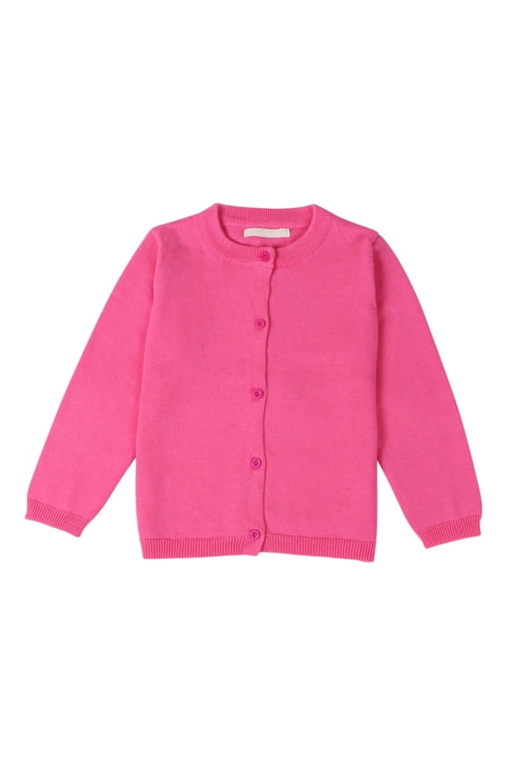 1-7T Baby Girls Cotton Cardigan Long Sleeve Kid Button Sweater Girl Cardigans Uniform Sweater