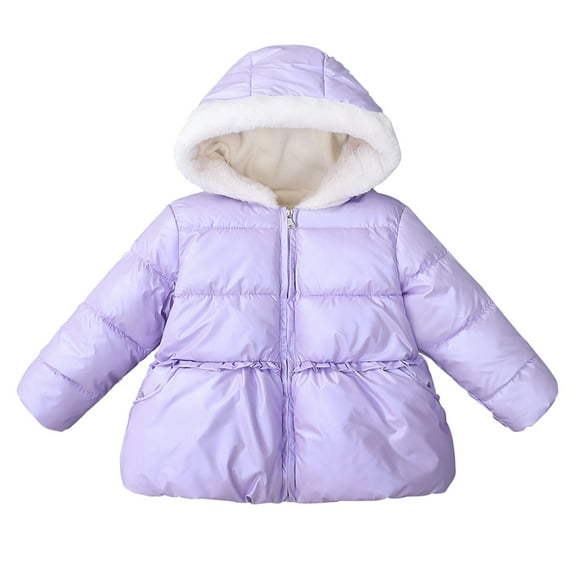 SYNPOS 1-7T Little Girls Hooded Fleece Down Jacket Baby Winter Down Coat