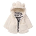 thumbnail image 1 of SYNPOS 1-8T Girls Winter Warm Coats Ear Hooded Faux Fur Fleece Jacket, 1 of 7