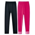 thumbnail image 1 of SYNPOS 2 Pack Girls Leggings Warm Thick Fleece Lined Kids Skinny Pants Trousers Teenage Child Winter Legging 2-11 Years, 1 of 7