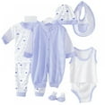 thumbnail image 1 of SYNPOS 8PCS Newborn Girl Boy Clothes 0-3 Months Baby Outfits Pants Gifts Layette Set, 1 of 5