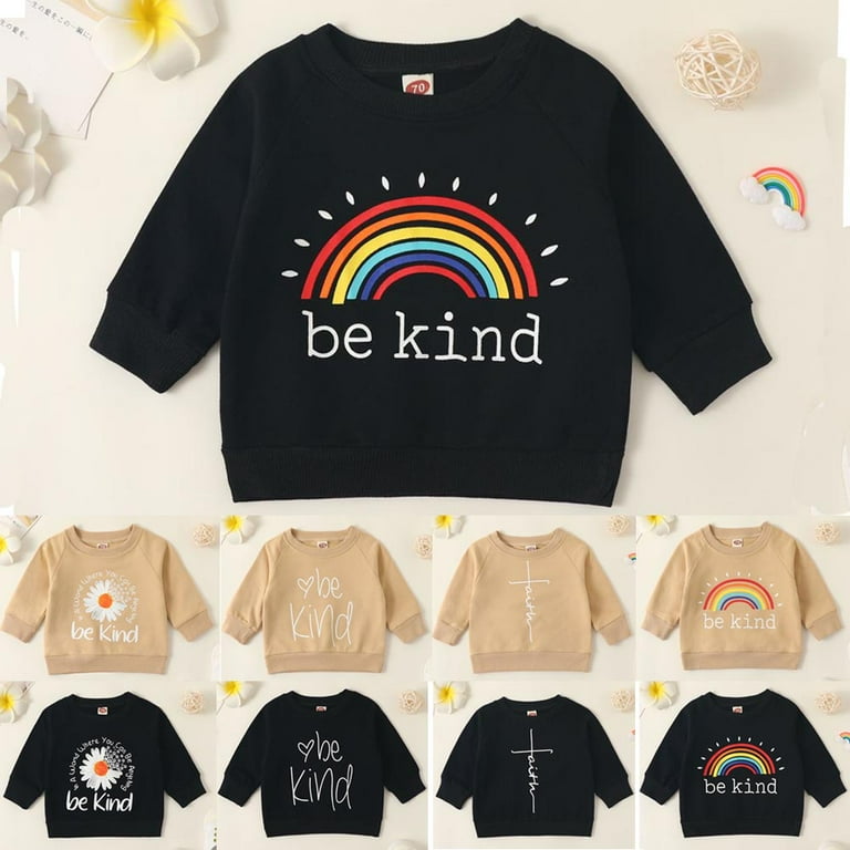 SYNPOS Baby Girl Boy Daisy Rainbow Basic Sweatshirt Tops for Infant Toddler