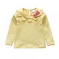 thumbnail image 1 of SYNPOS Baby Girl Kids Blouses Long Sleeves Solid Color Doll Collar T-Shirt Top Bottom 0-7 Years, 1 of 3