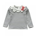 thumbnail image 1 of SYNPOS Baby Girl Kids Blouses Long Sleeves Solid Color Doll Collar T-Shirt Top Bottom 0-7 Years, 1 of 5