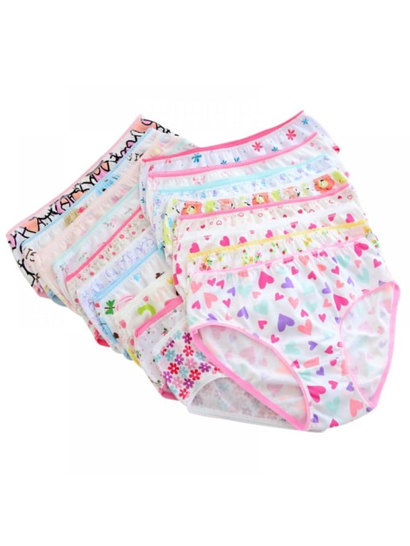 Baby Kids Underwear Breathable Cotton Panties Toddler Girls Undies Soft Assorted Briefs 6-Pack 0-12 Years