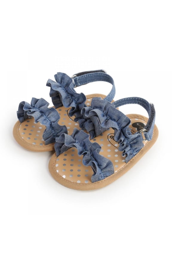 Baby Toddler Infant Girls PU Leather Soft Sole Summer Sandals Flower Princess Flat Shoes 0-18 Months