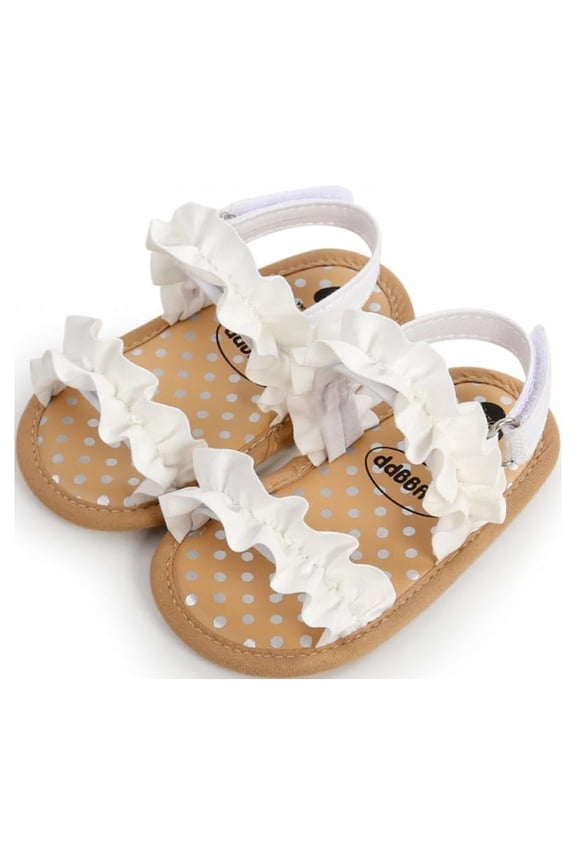 Baby Toddler Infant Girls PU Leather Soft Sole Summer Sandals Flower Princess Flat Shoes 0-18 Months