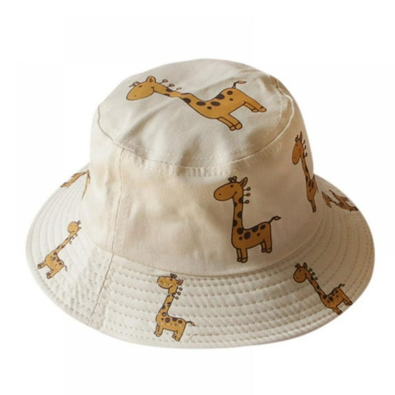 SYNPOS Bucket Hat for Toddler Girls Boys Wide Brim Summer Sun Hat Cotton Funny Printing for Kids 1-4 Years