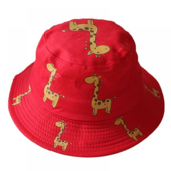 SYNPOS Bucket Hat for Toddler Girls Boys Wide Brim Summer Sun Hat Cotton Funny Printing for Kids 1-4 Years