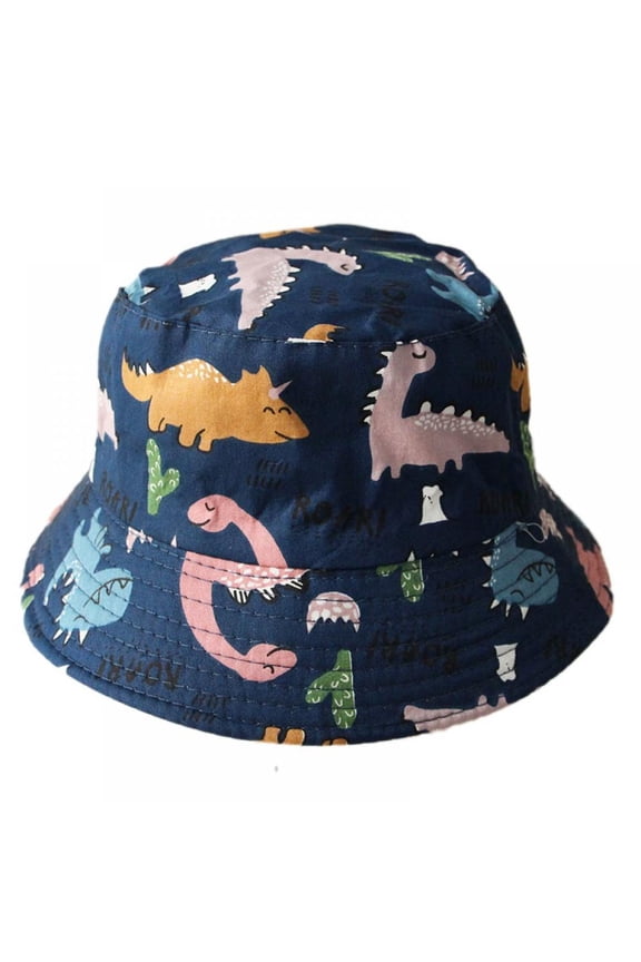 Bucket Hat for Toddler Girls Boys Wide Brim Summer Sun Hat Cotton Funny Printing for Kids 2-6 Years