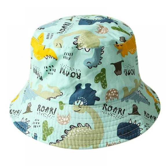SYNPOS Bucket Hat for Toddler Girls Boys Wide Brim Summer Sun Hat Cotton Funny Printing for Kids 2-6 Years