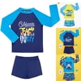thumbnail image 1 of SYNPOS Child Boys Hawaii Long Sleeve Rashguard Two Pieces Swimsuit for 2-14Y Swimwear, 1 of 5