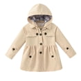 thumbnail image 1 of SYNPOS Child Girls Trench Jacket Uniform Lightweight Detachable Hood Coat,5-13Y, 1 of 11
