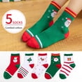 thumbnail image 1 of SYNPOS Christmas Socks Children Socks Christmas Gift Kid Socks for Kid Boy Girl 5 Pairs, 1 of 6