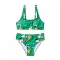 thumbnail image 1 of SYNPOS Girls 2Pcs Bikini Beach Swimsuits Child Tankini Set Summer Swimsuits 8-12 Years, 1 of 8