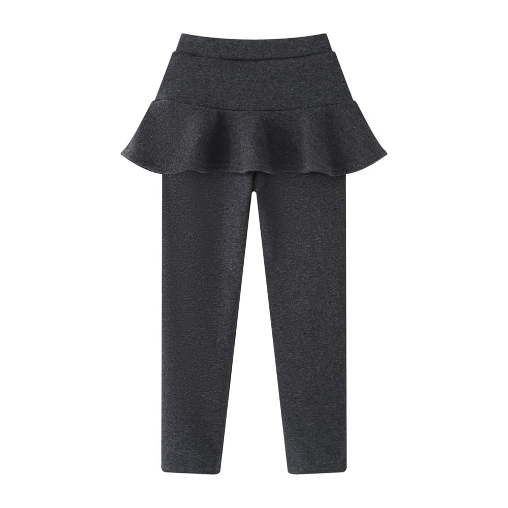 SYNPOS Girls Winter Fleece Lined Leggings Toddler Kids Flare Skirt