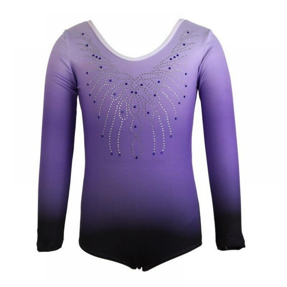SYNPOS Gymnastics Leotards for Girls Long Sleeve Colorful Sparkle Leotard for Girl 5-12 Years