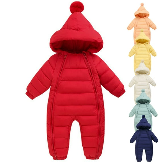 SYNPOS Infant Baby Girl Boy Down Jacket Snowsuit Winter Puffer Hooded Jumpsuit Outerwear